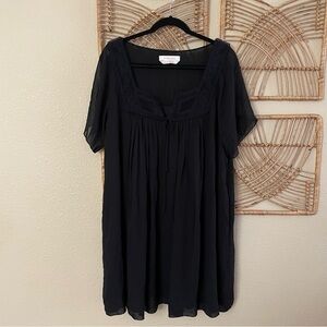 SEE BY CHLOE Dress Black 100% Silk Dress Floral Boho B15  No size tag - *see msr